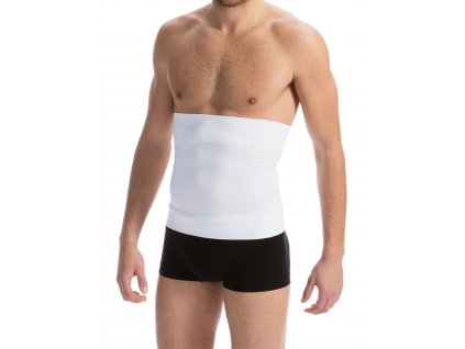 Pánský stahovací pás (Barva Bílá, Velikost 3XL), vypouklé břicho muži, oblečení na ples muži